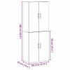 Fali szekrény 2 pcs fekete tölgy 69,5 x 34 x 90 cm faanyag