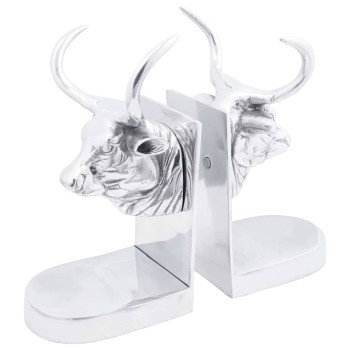 Könyvtámaszok 2 pcs ezüst 17 x 15 x 27 cm alumínium