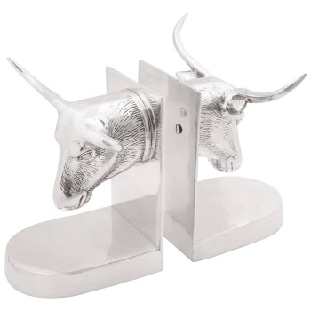 Könyvtámaszok 2 pcs ezüst 21,5 x 15,5 x 20 cm alumínium