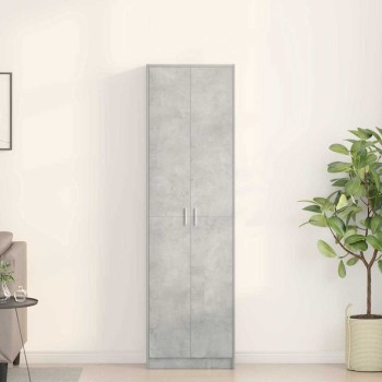 Ruhásszekrény polcokkal beton szürke 55 x 25 x 189 cm faanyag