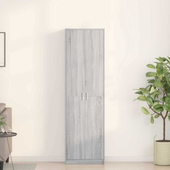 Ruhásszekrény polcokkal szürke sonoma 55 x 25 x 189 cm faanyag