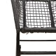 3 részes fekete polyrattan üveg kerti étkezőgarnitúra