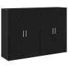 Széf 2 pcs fekete tölgy 60 x 31 x 84 cm faanyag