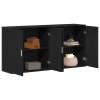 Széf 2 pcs fekete tölgy 79 x 38 x 80 cm faanyag