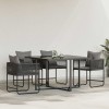 Szék párnával 4 pcs fekete és antracit pe rattan