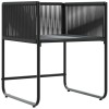 Szék párnával 4 pcs fekete és antracit pe rattan