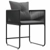 Szék párnával 4 pcs fekete és antracit pe rattan