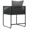 Szék párnával 4 pcs fekete és antracit pe rattan