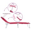 Napozó 2 pcs piros 58 x 188 x 77cm poliészter