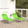 Napozó 2 pcs zöld 58 x 188 x 77cm poliészter