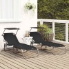Összecsukható nyugágy 2 pcs fekete 190 x 57 x 81 cm oxford