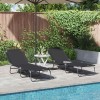 Összecsukható nyugágy 2 pcs fekete 188 x 57 x 86,5 cm