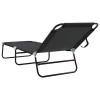Összecsukható nyugágy 2 pcs fekete 188 x 57 x 86,5 cm