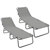 Összecsukható nyugágy 2 pcs szürke 188 x 57 x 86,5 cm