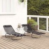 Összecsukható nyugágy 2 pcs fekete 182 x 55 x 85,5 cm textilén
