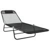 Összecsukható nyugágy 2 pcs fekete 182 x 55 x 85,5 cm textilén