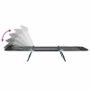 Összecsukható nyugágy 2 pcs fekete 182 x 55 x 85,5 cm textilén