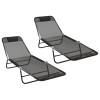 Összecsukható nyugágy 2 pcs fekete 182 x 55 x 85,5 cm textilén