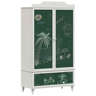 Krétával írt dresser roros fehér 90 x 45 x 165 cm faanyag