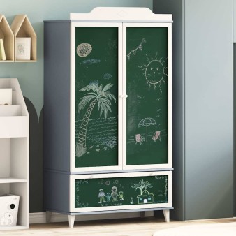 Krétával írt dresser roros szürke és fehér 90 x 45 x 165 cm