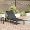 Napozóágy fekete 206 x 62.5 x 74 cm polirattan