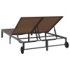 Napozóágy barna 206 x 115 x 75 cm polirattan