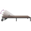 Napozóágy barna 206 x 115 x 75 cm polirattan