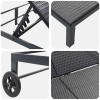 Napozóágy fekete 206 x 115 x 75 cm polirattan