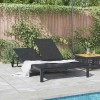 Napozóágy fekete 206 x 115 x 75 cm polirattan