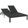 Napozóágy fekete 206 x 115 x 75 cm polirattan