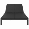 Napozóágy fekete 206 x 115 x 75 cm polirattan