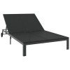 Napozóágy fekete 206 x 115 x 75 cm polirattan