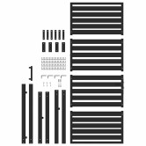 Fekete alumínium kerti kapu zárható 100x200 cm Fekete alumínium kerti kapu zárható 100x200 cm