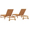 Napozó 2 pcs barna 202 x 53 x 89 cm tömör akácfa