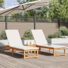 Napozó 2 pcs barna 202 x 53 x 89 cm tömör akácfa