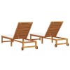Napozó 2 pcs barna 202 x 53 x 89 cm tömör akácfa