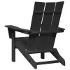 Összecsukható adirondack szék fekete 80,5 x 74,5 x 92 cm hdpe