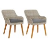 Kerti szék 2 pcs világosszürke 62.5 x 55 x 82 cm polirattan