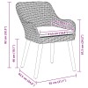 Kerti szék 2 pcs világosszürke 62.5 x 55 x 82 cm polirattan