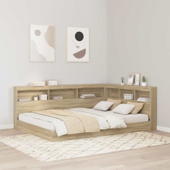 Tároló fejtámla polcokkal tárolóval sonoma tölgy 160 cm faanyag