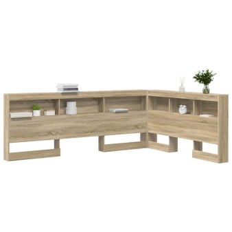 Tároló fejtámla polcokkal tárolóval sonoma tölgy 160 cm faanyag