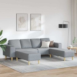 Kanapé szett 3 pcs világosszürke szövet