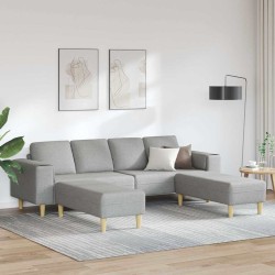 Kanapé szett 3 pcs felhős szürke szövet