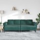 Kanapé szett 3 pcs sötétzöld bársony