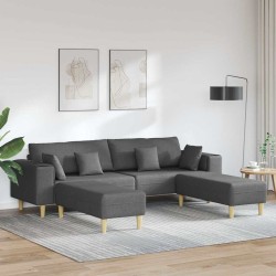 Szövet kanapé párnával 3 pcs sötétszürke 208 cm szövet