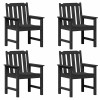 Kerti szék 4 pcs fekete 65.5 x 59 x 88 cm polietilén