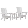 Kerti szék 3 pcs fehér 80.5 x 74.5 x 92 cm polietilén