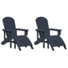 Kerti szék 2 pcs tengerészkék 83 x 74 x 92 cm polietilén