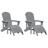 Kerti szék 2 pcs világosszürke 83 x 74 x 92 cm polietilén