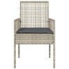 Kerti szék 2 pcs világosszürke 55 x 53 x 85 cm polirattan